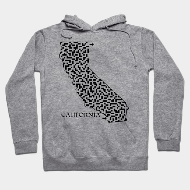 California State Outline Maze & Labyrinth Hoodie by gorff